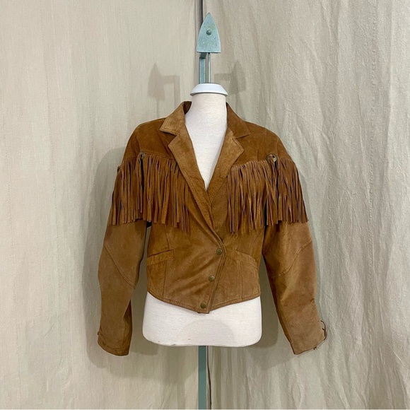 Jackets & Blazers - Brown Suede Fringe Jacket
